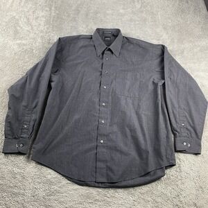 Arrow Dress Shirt Mens Medium Black Wrinkle Free Button Up